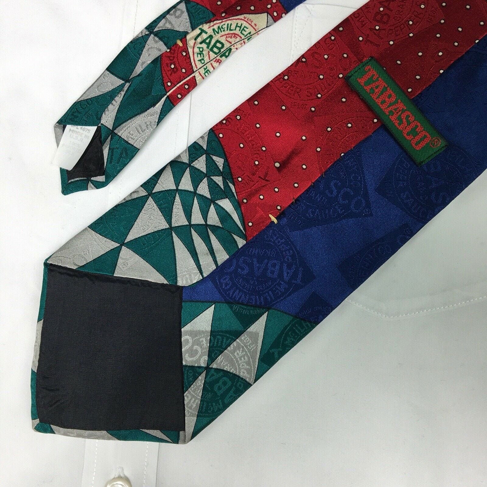 Fiery Tabasco Mens Red & Blue Silk Necktie 58" Very Good -  | Buy at Parsimony Shoppes