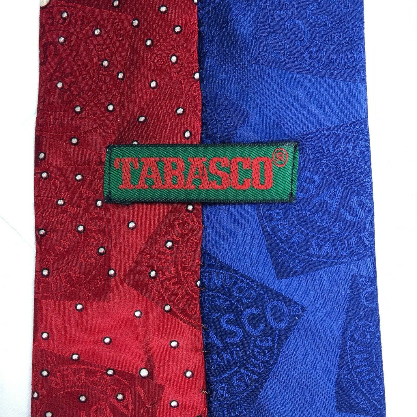 Fiery Tabasco Mens Red & Blue Silk Necktie 58" Very Good -  | Buy at Parsimony Shoppes