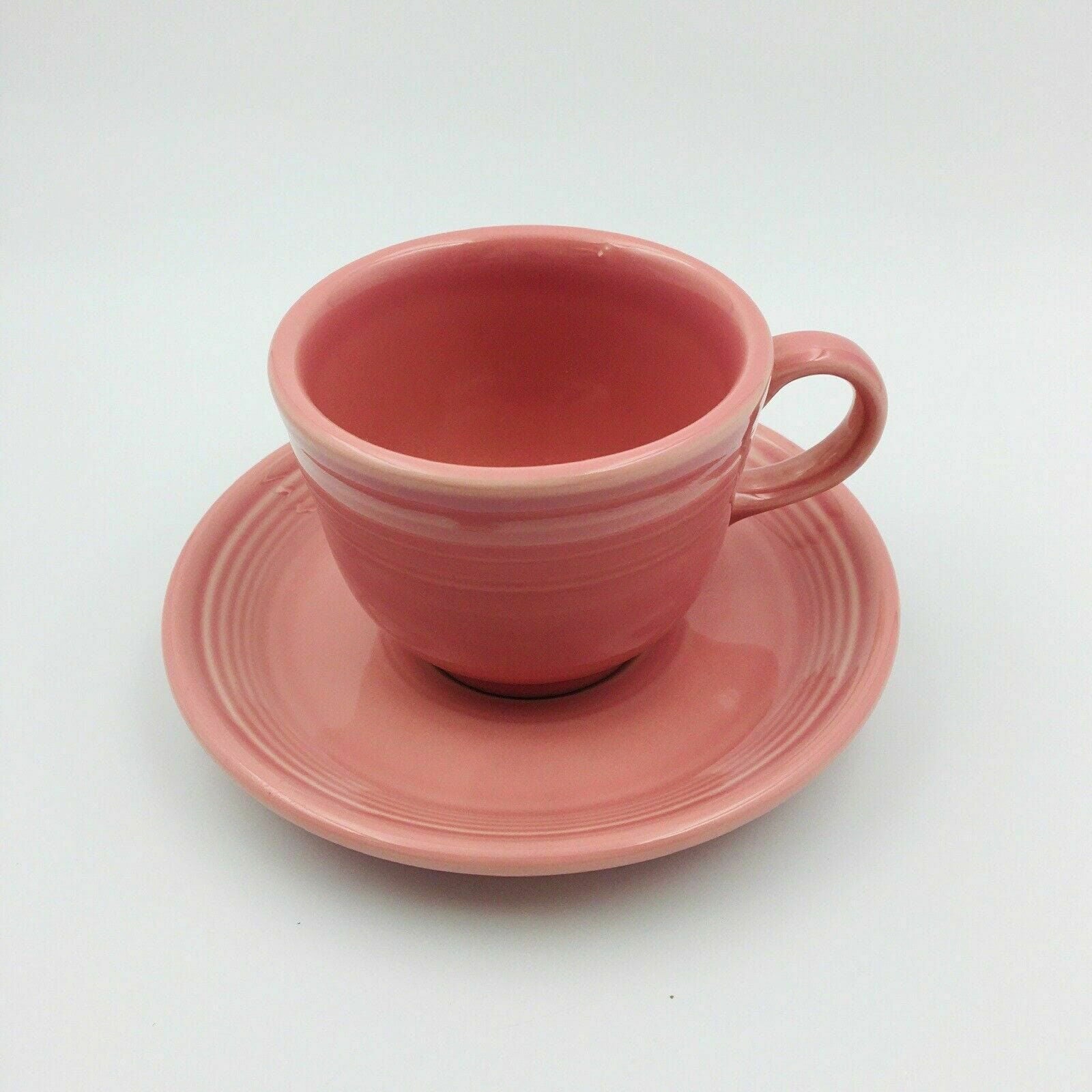 Fiesta Coral Rose Pink Replacement Tea Coffee Cup and Saucer Set Homer Laughlin Co USA -  | Buy at Parsimony Shoppes