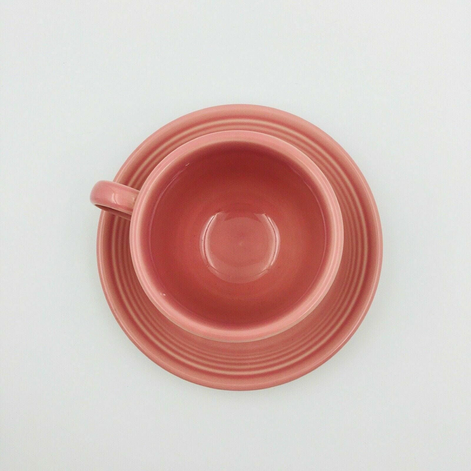 Fiesta Coral Rose Pink Replacement Tea Coffee Cup and Saucer Set Homer Laughlin Co USA -  | Buy at Parsimony Shoppes
