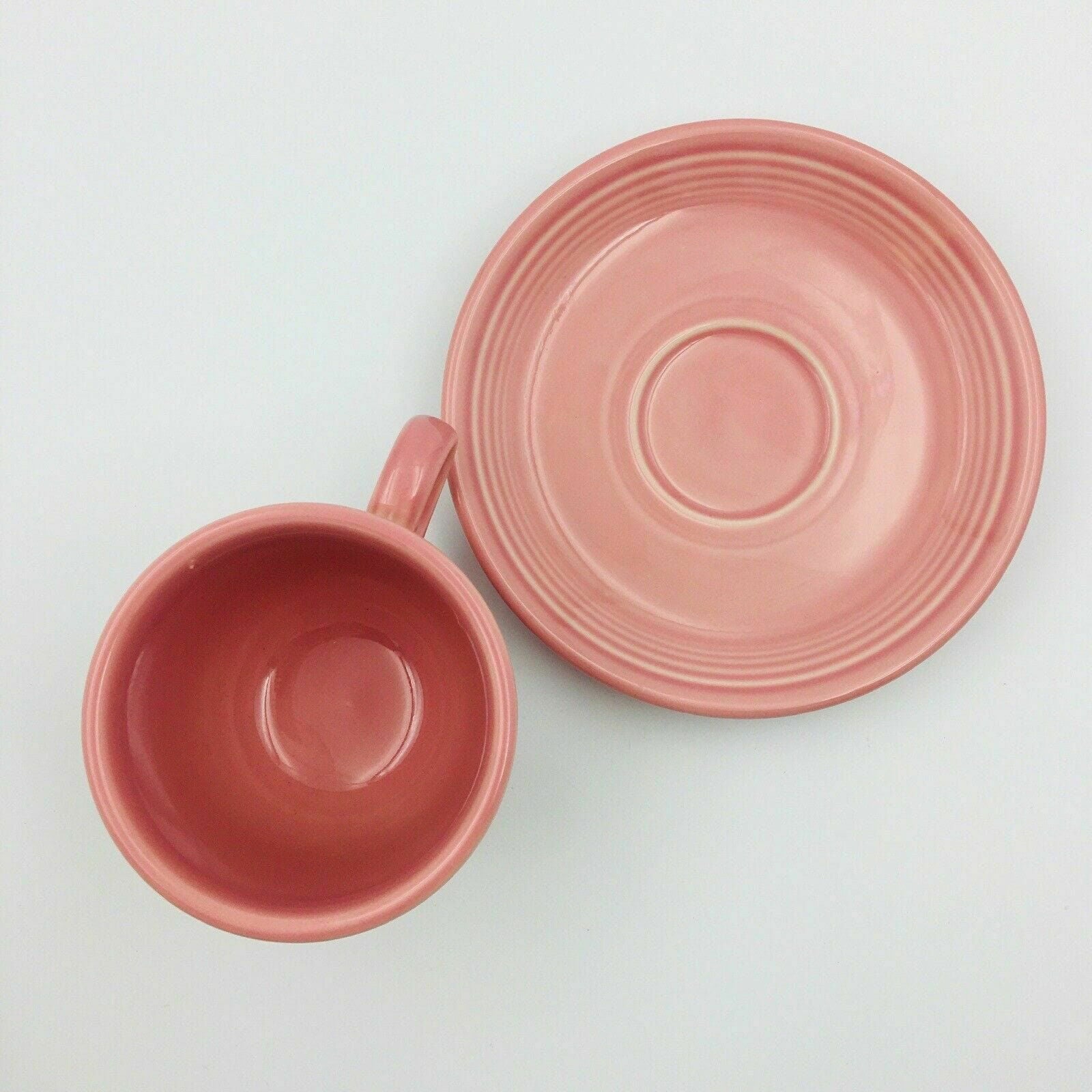 Fiesta Coral Rose Pink Replacement Tea Coffee Cup and Saucer Set Homer Laughlin Co USA -  | Buy at Parsimony Shoppes