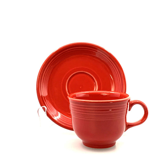 Fiesta Red Replacement Tea Coffee Cup and Saucer Set Homer Laughlin Co USA. -  | Buy at Parsimony Shoppes