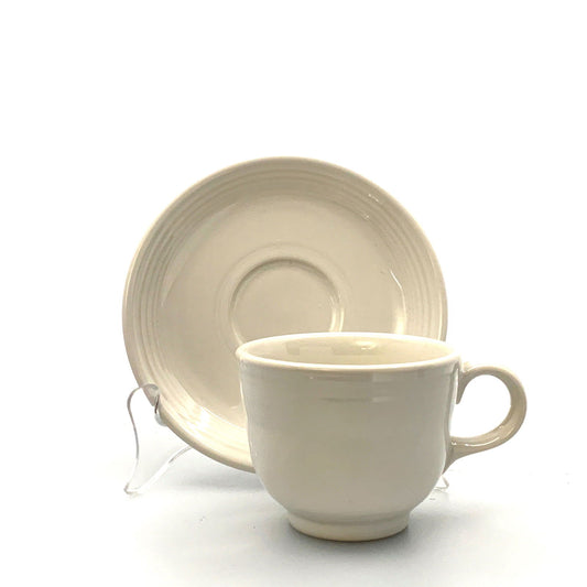 Fiesta White Replacement Tea Coffee Cup and Saucer Set Homer Laughlin Co USA. -  | Buy at Parsimony Shoppes