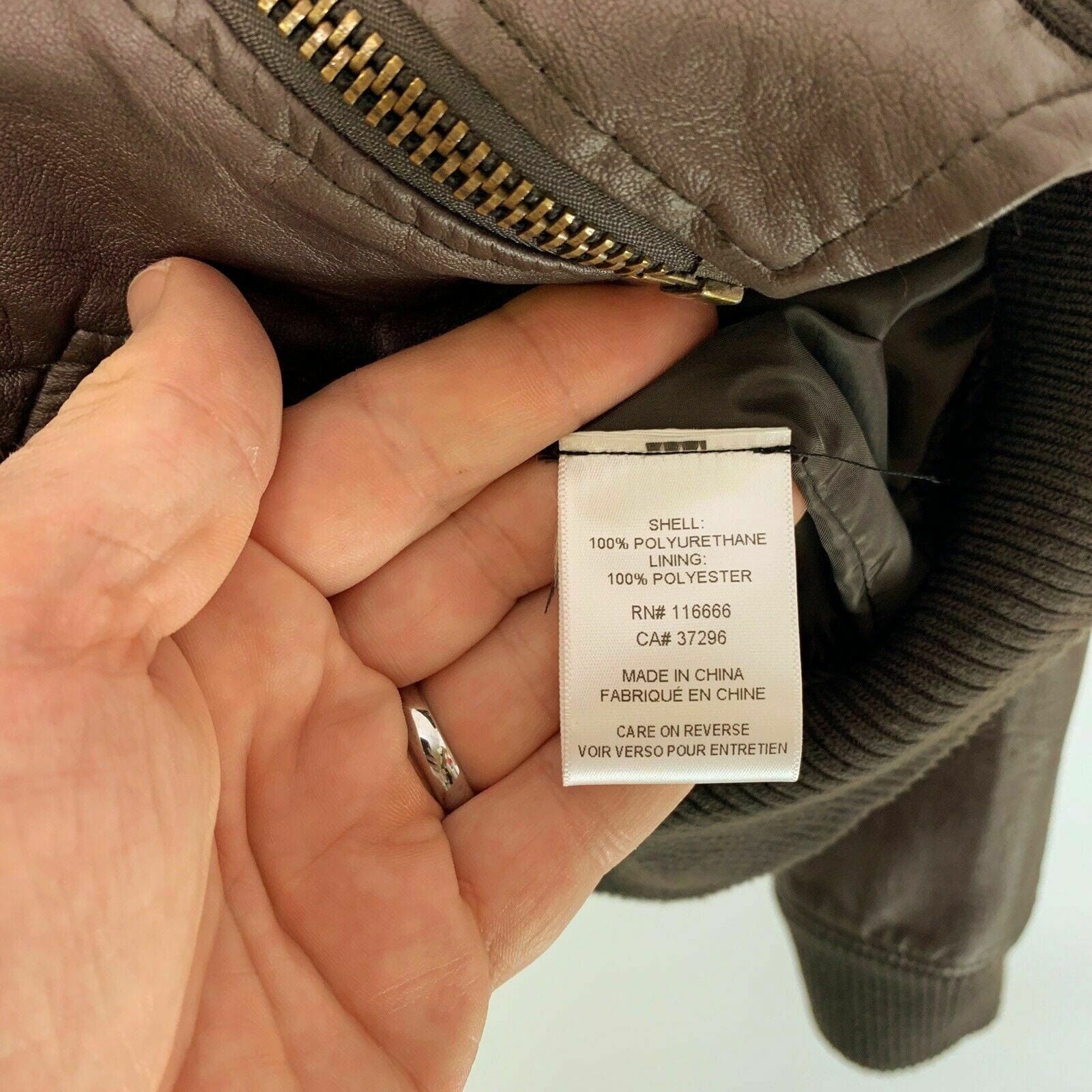 Five Four Men’s Brown Faux Leather Bomber Jacket | M (38-40) | EUC -  | Buy at Parsimony Shoppes