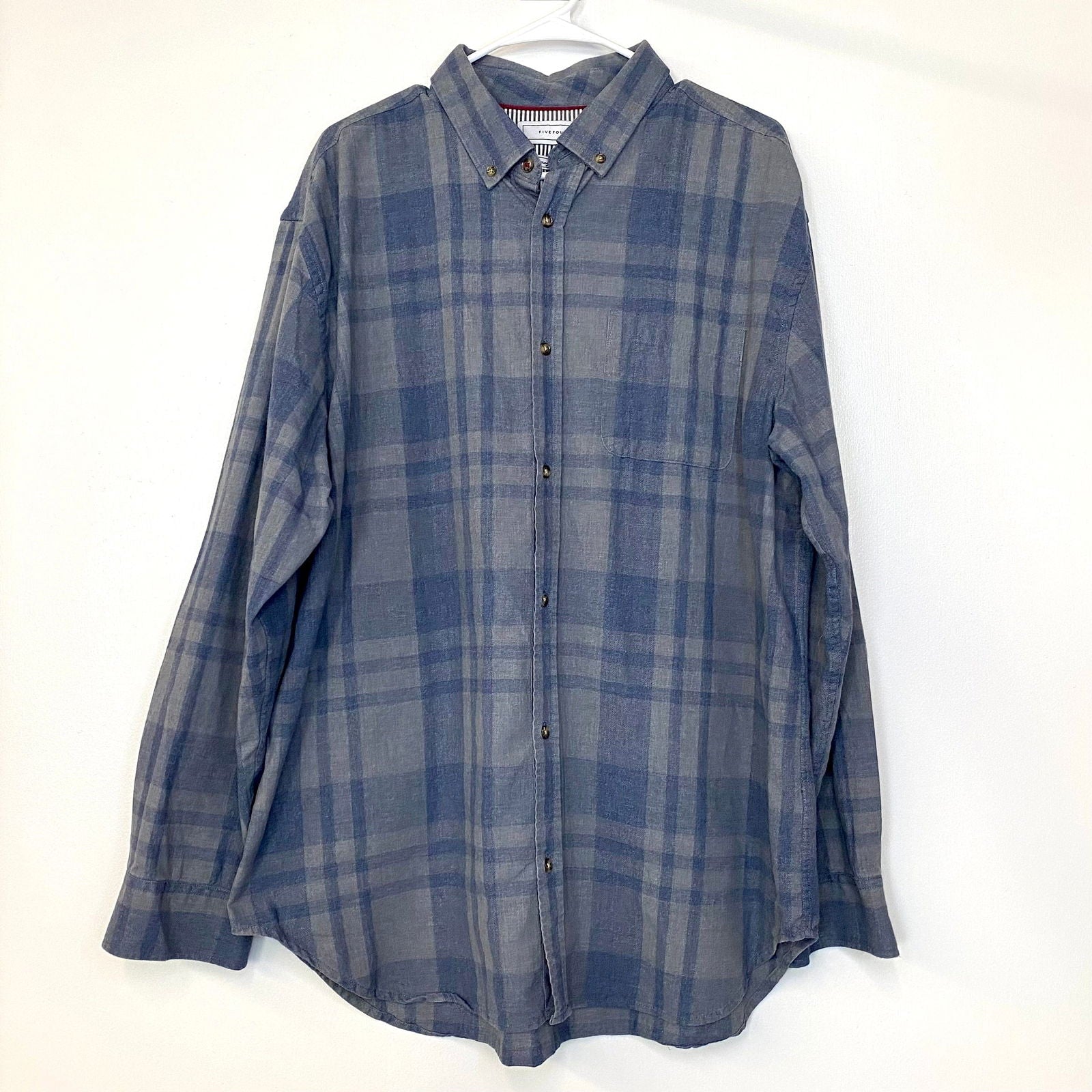Five Four Mens Size 2X Gray/Blue Plaid Flannel Shirt L/s Pre-Owned -  | Buy at Parsimony Shoppes