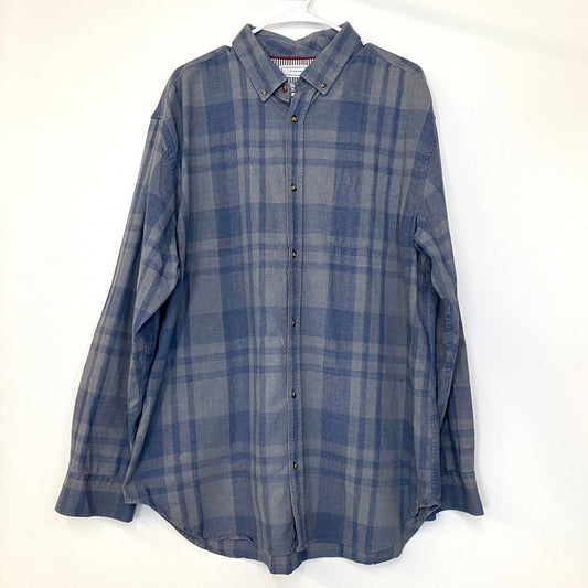 Five Four Mens Size 2X Gray/Blue Plaid Flannel Shirt L/s Pre-Owned -  | Buy at Parsimony Shoppes