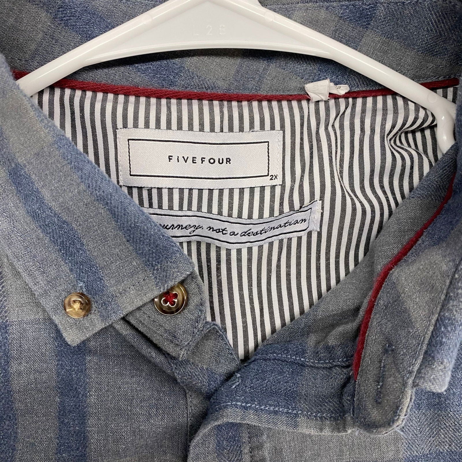 Five Four Mens Size 2X Gray/Blue Plaid Flannel Shirt L/s Pre-Owned -  | Buy at Parsimony Shoppes