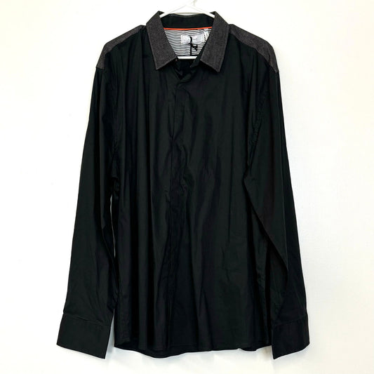 Five Four Mens Size 3XL ‘Jacob’ Black/Gray Button-Up Dress Shirt L/s NWT -  | Buy at Parsimony Shoppes