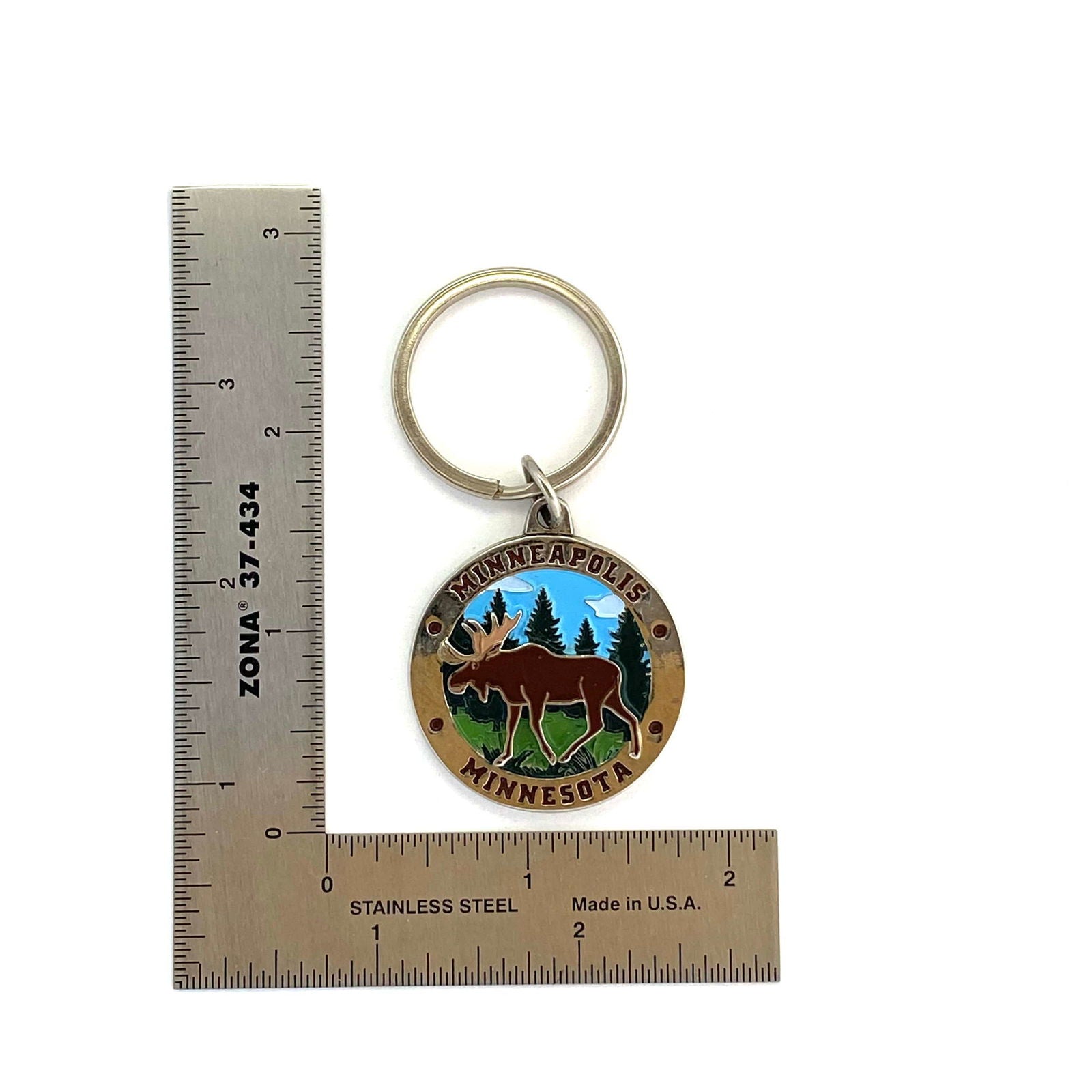 "Minneapolis Minnesota" Silvertone Metal Pendant Travel Souvenir Keychain -  | Buy at Parsimony Shoppes