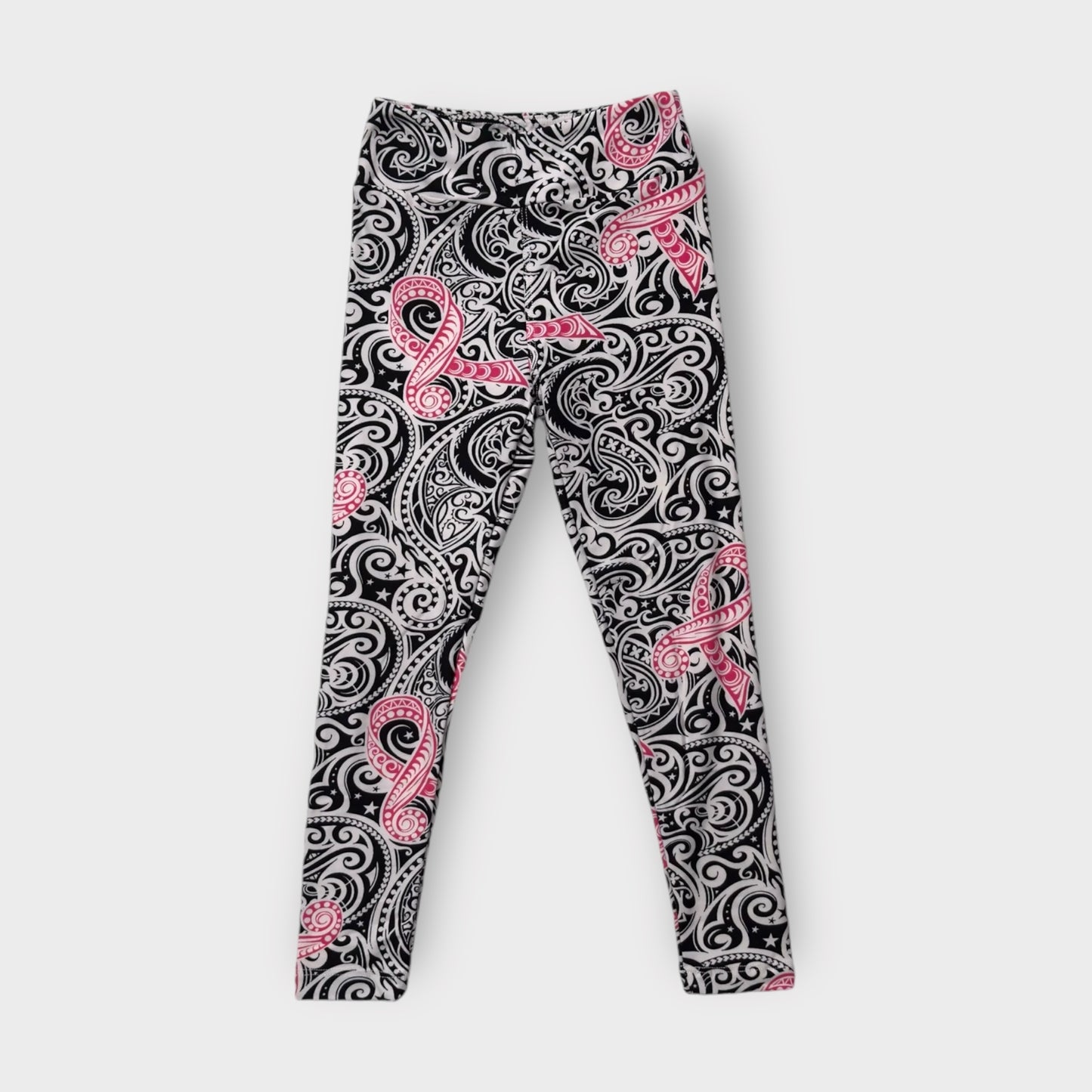 LuLaRoe Kids Leggings | S/M (2-8) | White/Black Pink Paisley | Buttery Soft | New