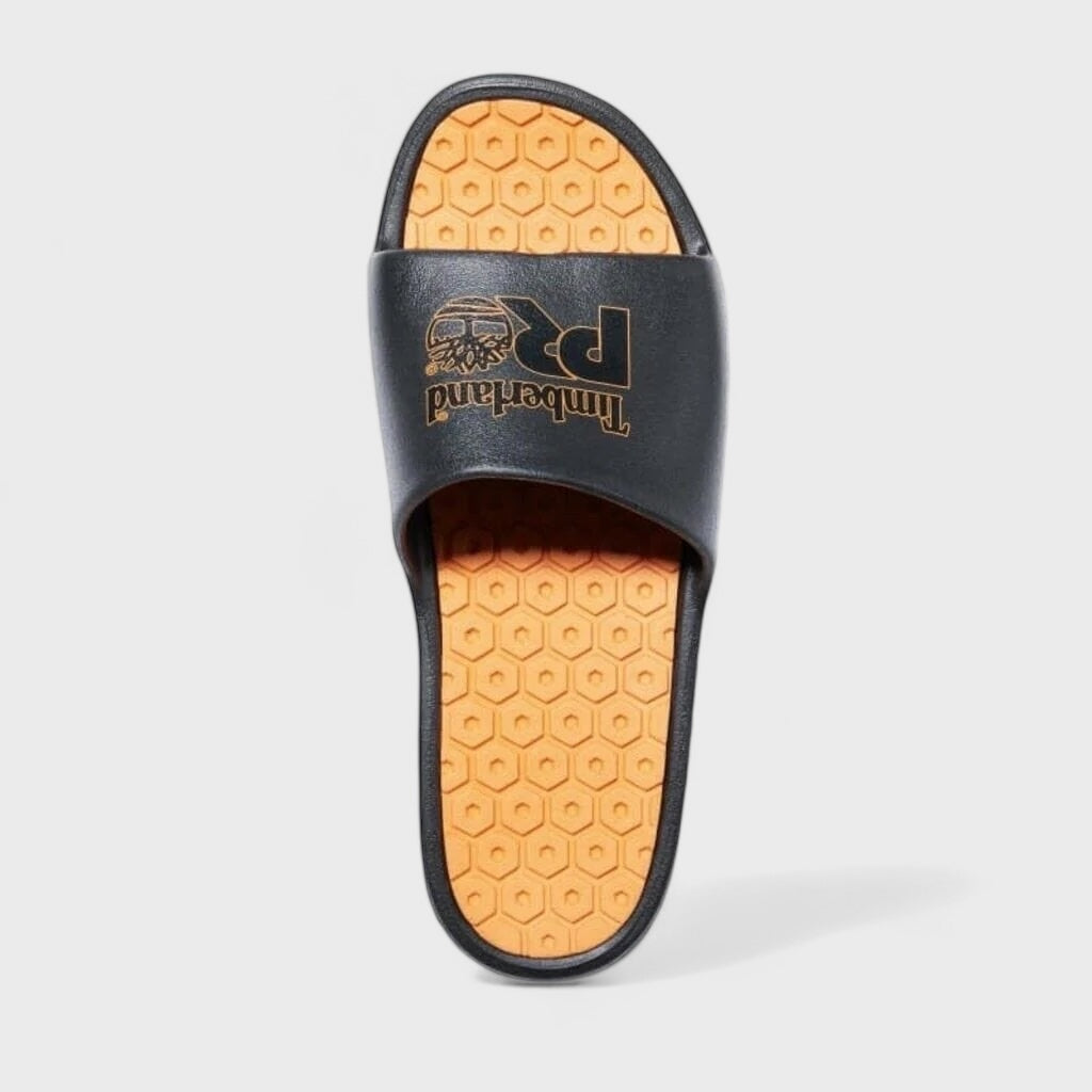 Timberland PRO Mens Slides | Size 7M | Black/Orange | Rubber Sole | Shower Shoes | New