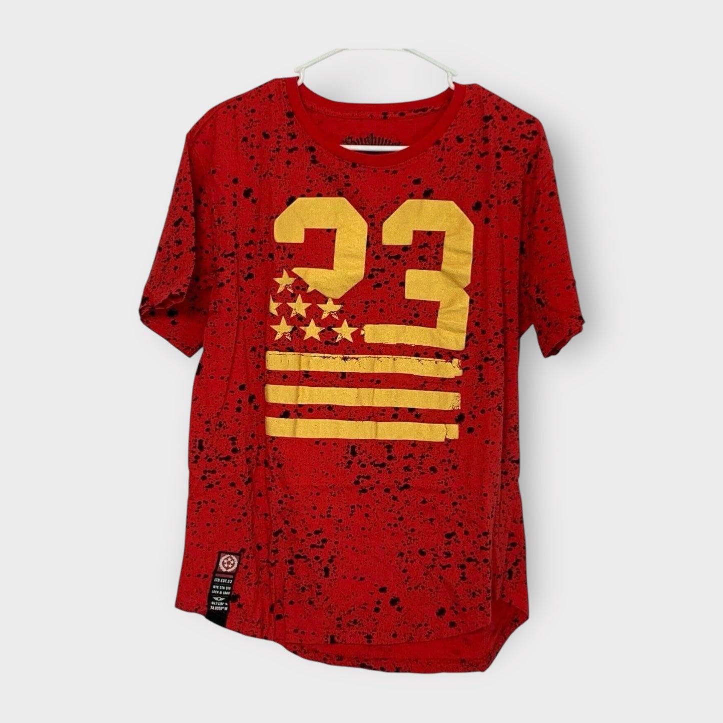 Bushwick Men's '23' Graphic Short Sleeve Fashion T-Shirt - Red - Size L - Pre-Owned