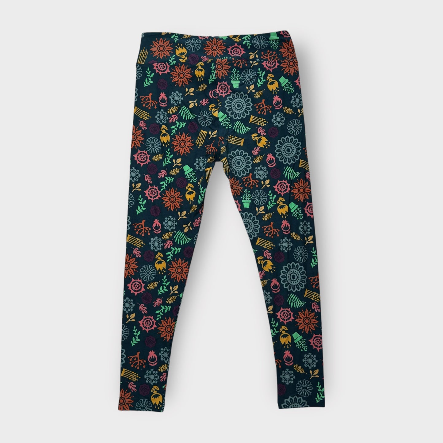 LuLaRoe Womens Leggings | Tall & Curvy (12-18) | Teal/Multicolor Floral Print | New