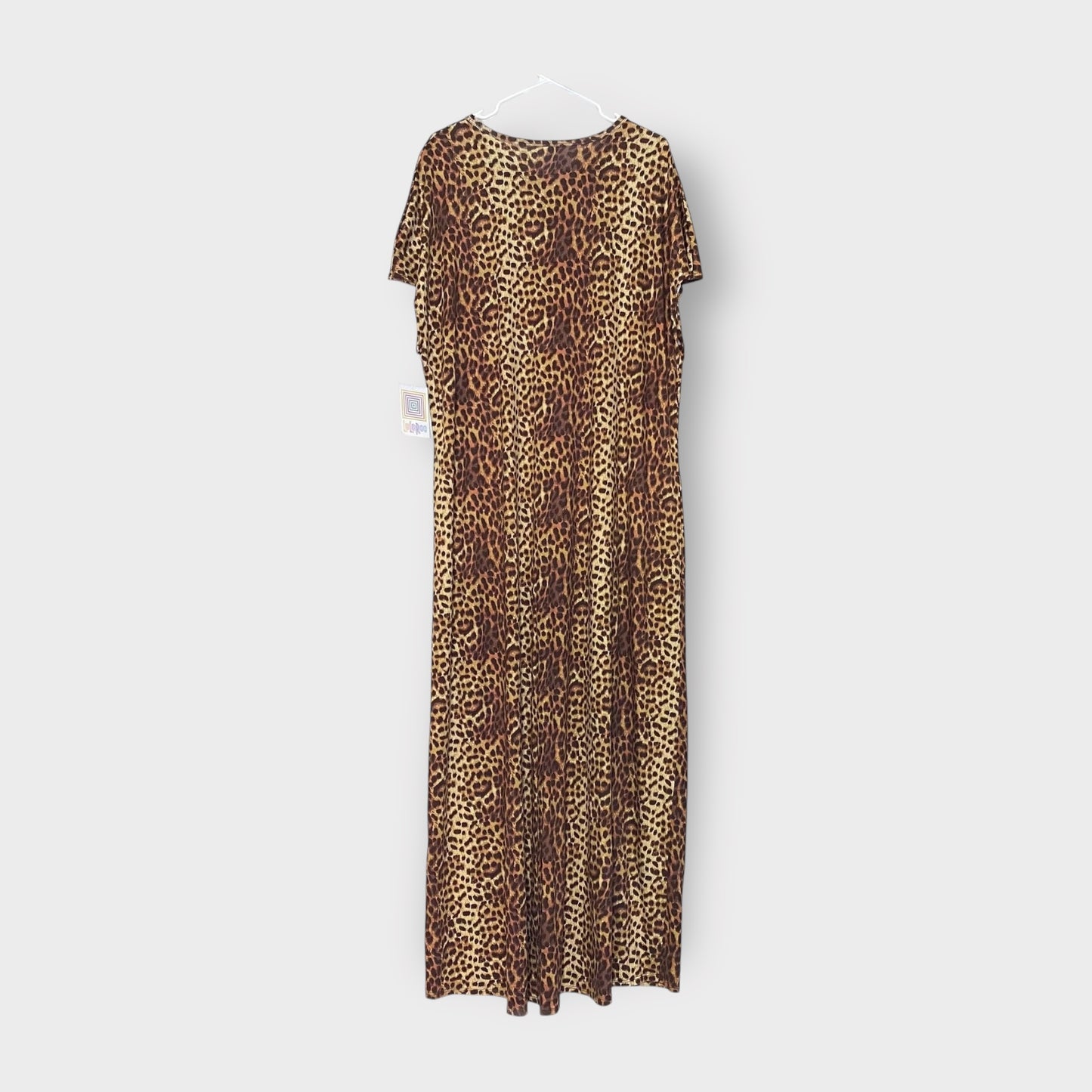 LuLaRoe Womens Maria Maxi Dress | 3XL (26-28) | Brown Leopard Print | S/s | NWT | UNICORN