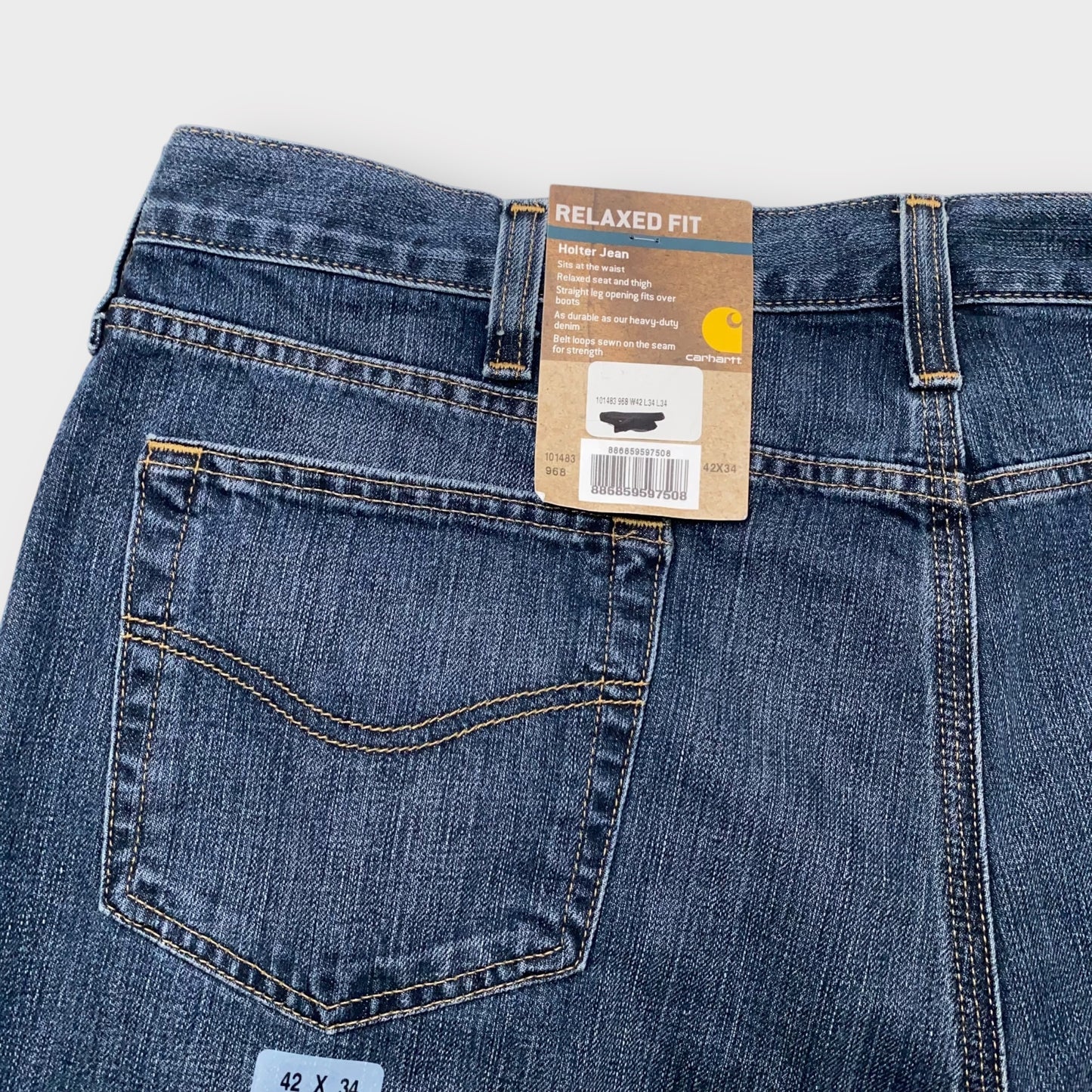 Carhartt Men's Relaxed Fit Holter Jean - Heavy-Duty Workwear - Straight Leg - 42x34