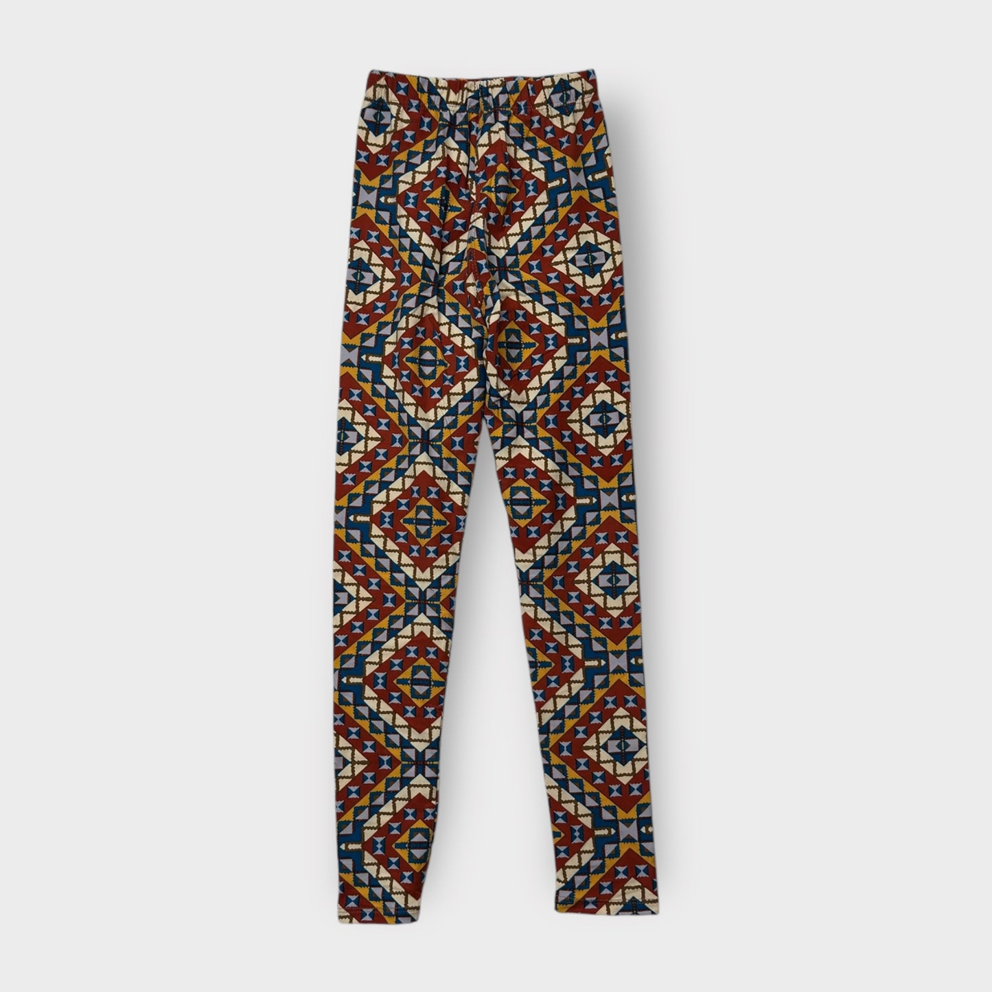 LuLaRoe Kids Leggings | Kids L/XL (8-14) | Red/Blue Geometric Pattern | New