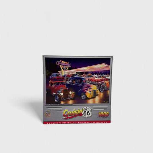 Cruisin’ Route 66 Puzzle - Friday Night Hot Rods - 1000 Pieces