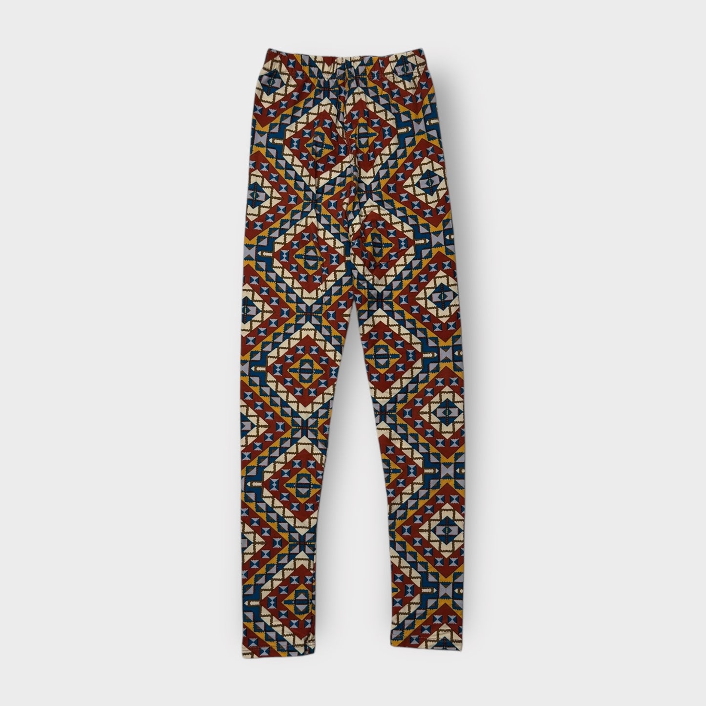 LuLaRoe Kids Leggings | Kids L/XL (8-14) | Red/Blue Geometric Pattern | New