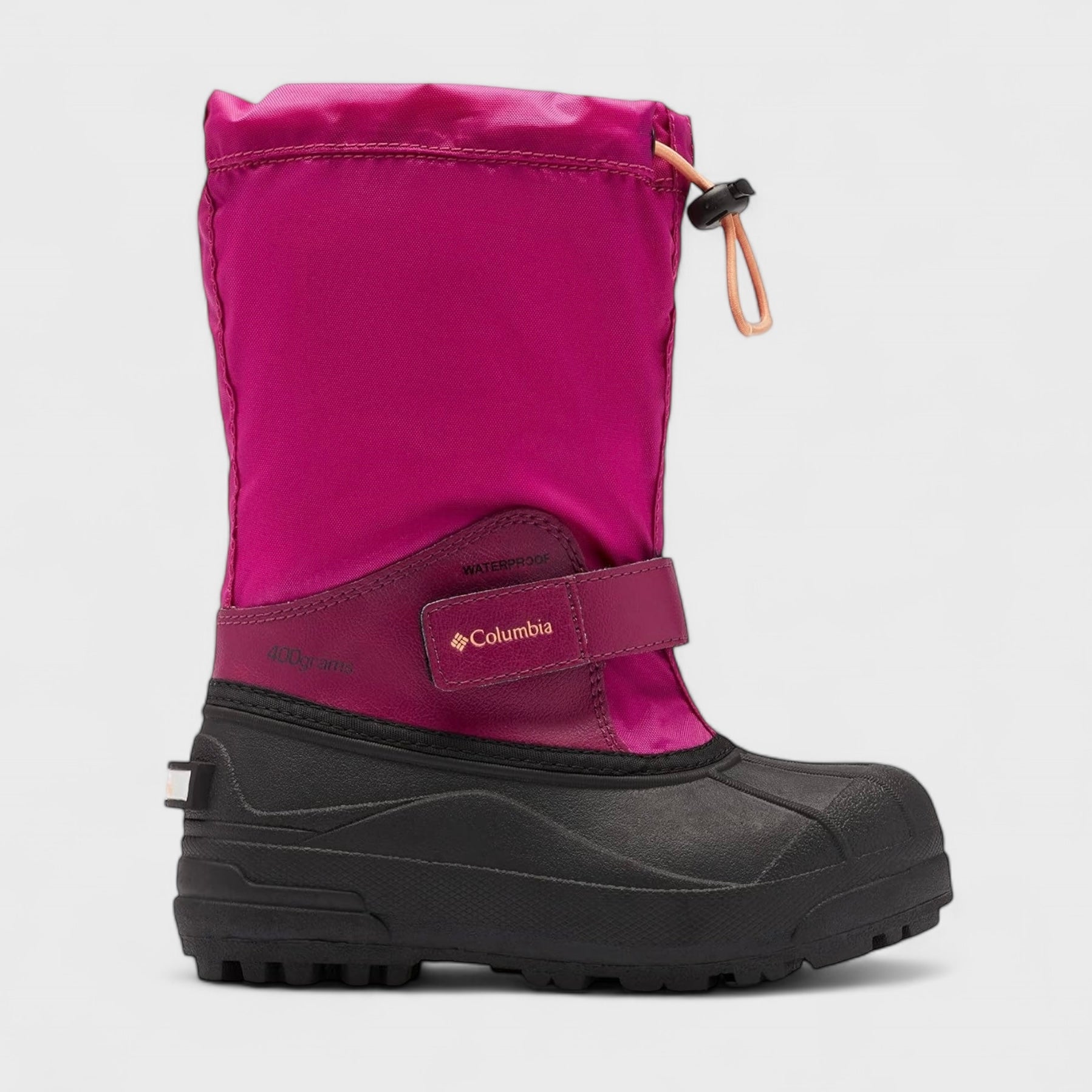 Columbia Kids Powderbug Forty Snow Boots Waterproof Insulated Winter Boots for Kids in Fuchsia Black Parsimony Shoppes