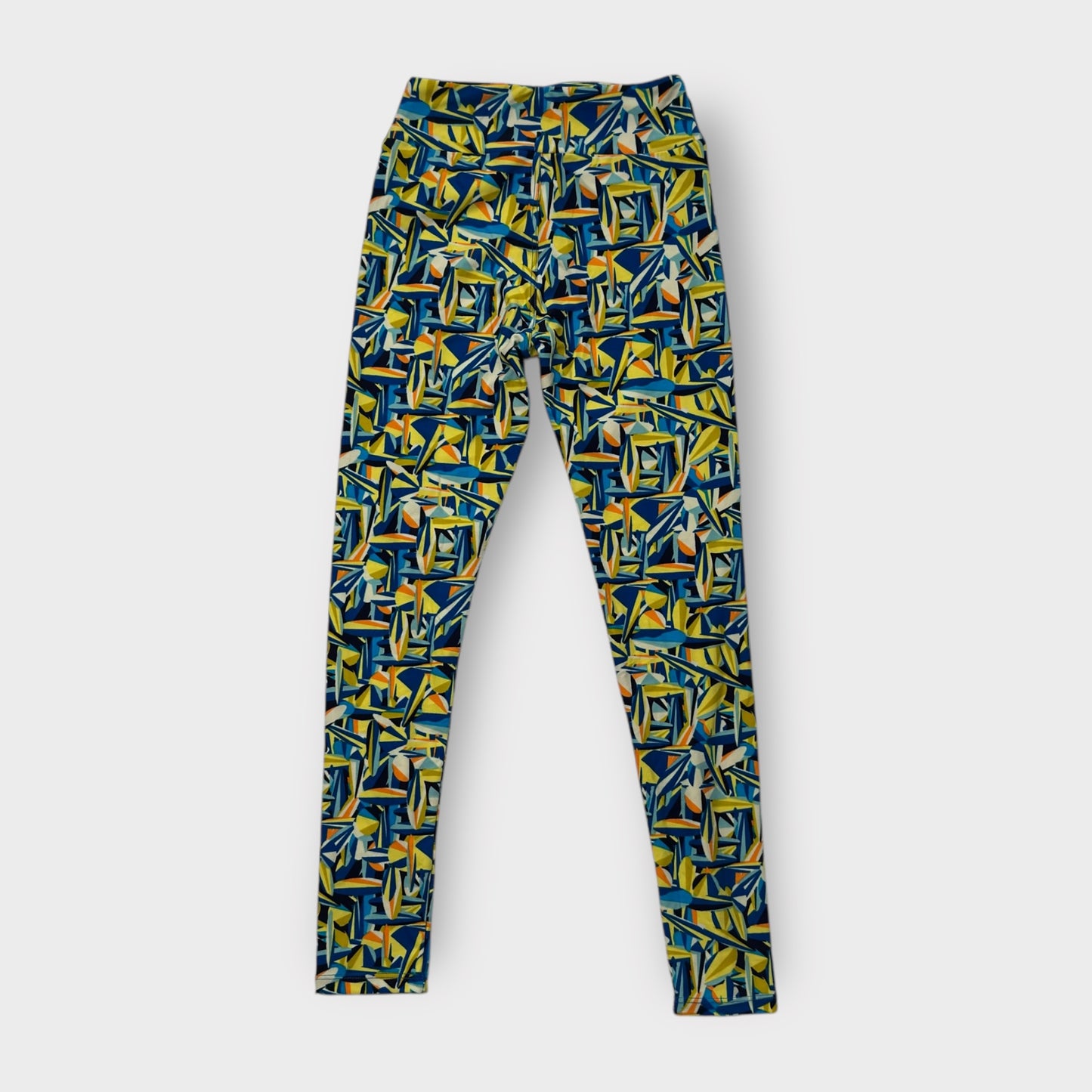 LuLaRoe Tween Leggings | Tween (00-0) | Blue/Yellow Abstract Print | New