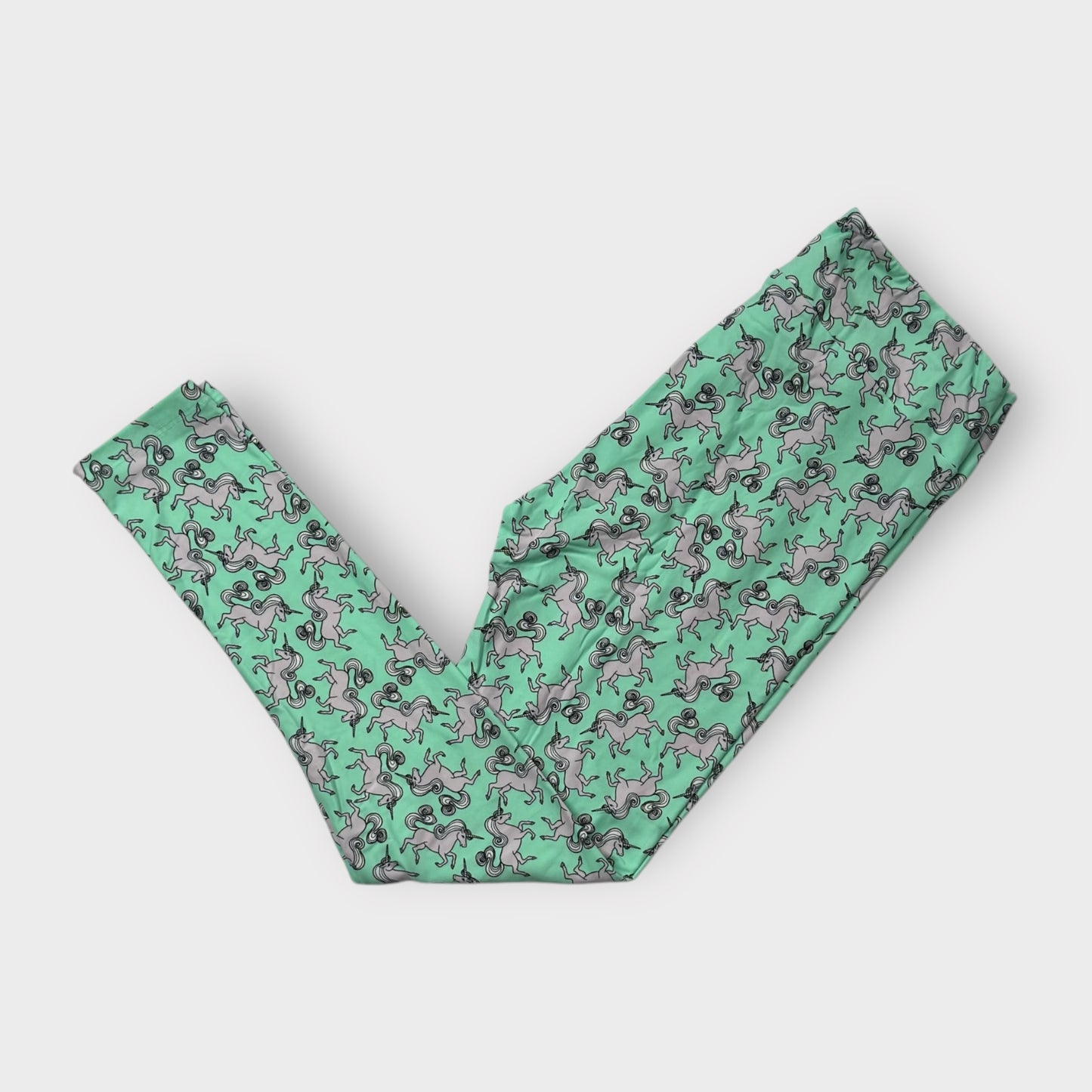 LuLaRoe Women’s Leggings | Tall & Curvy (12-18) | Mint Green/Unicorn Print | New