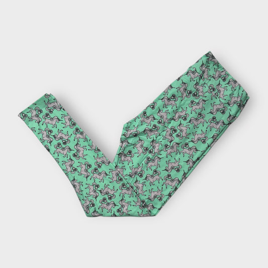 LuLaRoe Women’s Leggings | Tall & Curvy (12-18) | Mint Green/Unicorn Print | New