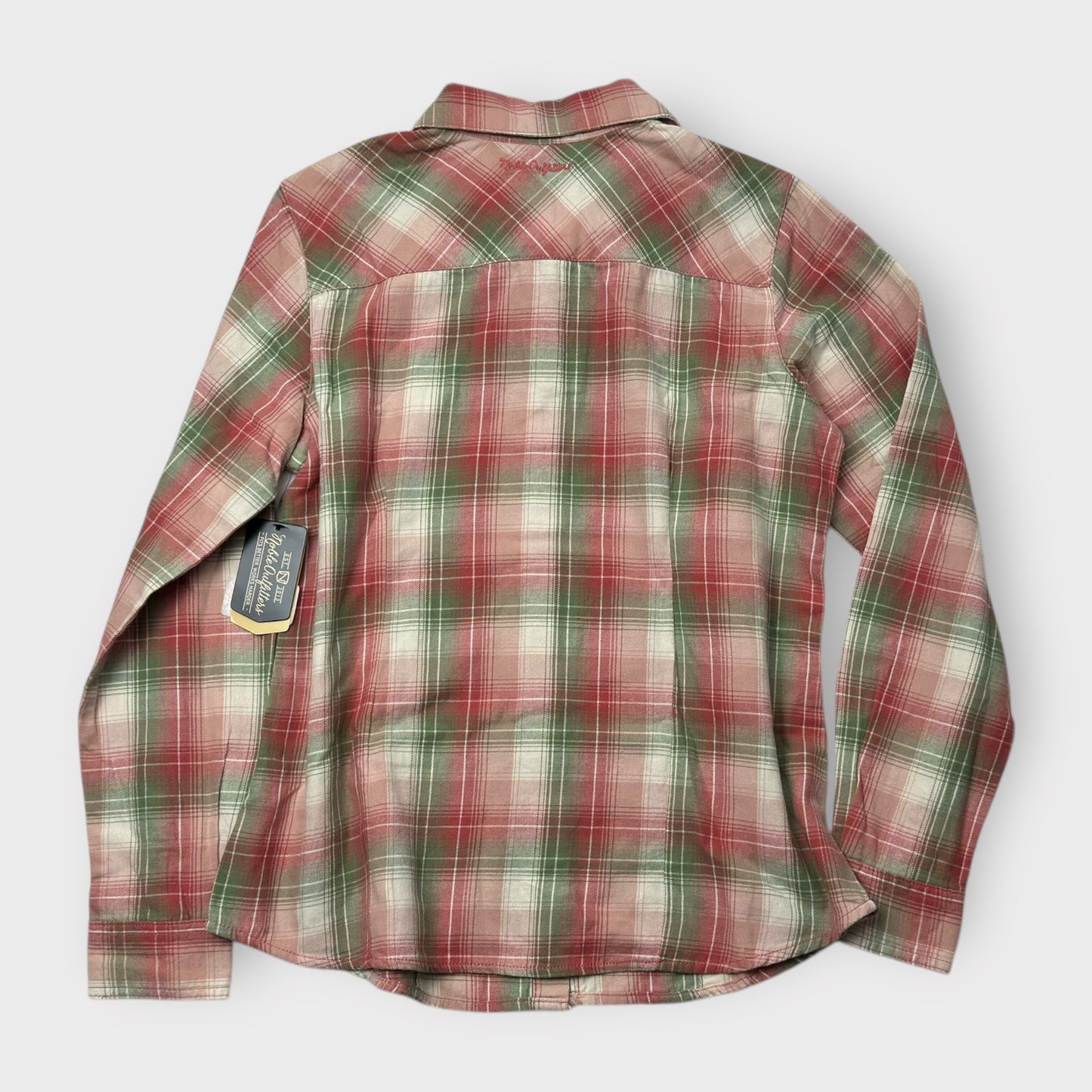 Noble Outfitters Women's Flannel Shirt - Dusty Rose Plaid - Size L