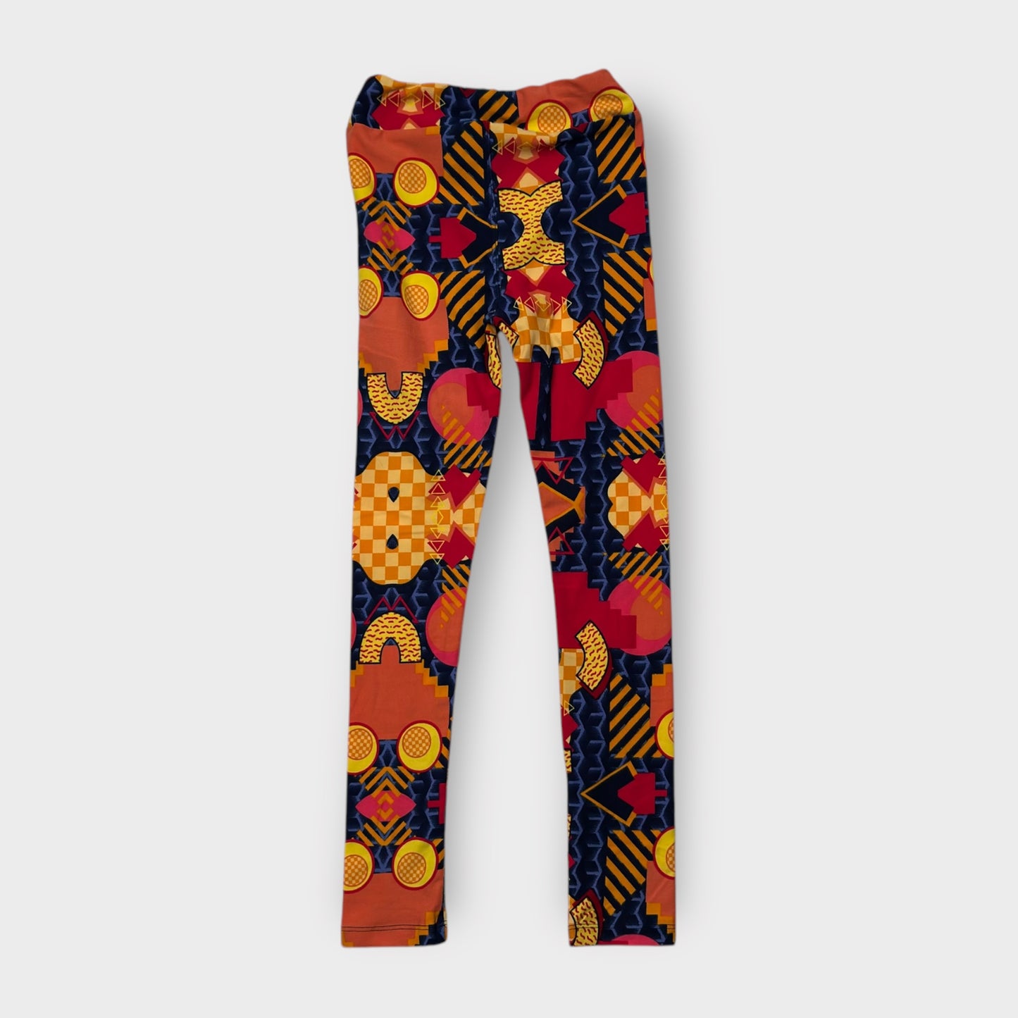 LuLaRoe Kids Leggings | Kids L/XL (8-14) | Red/Orange Geometric Print | New