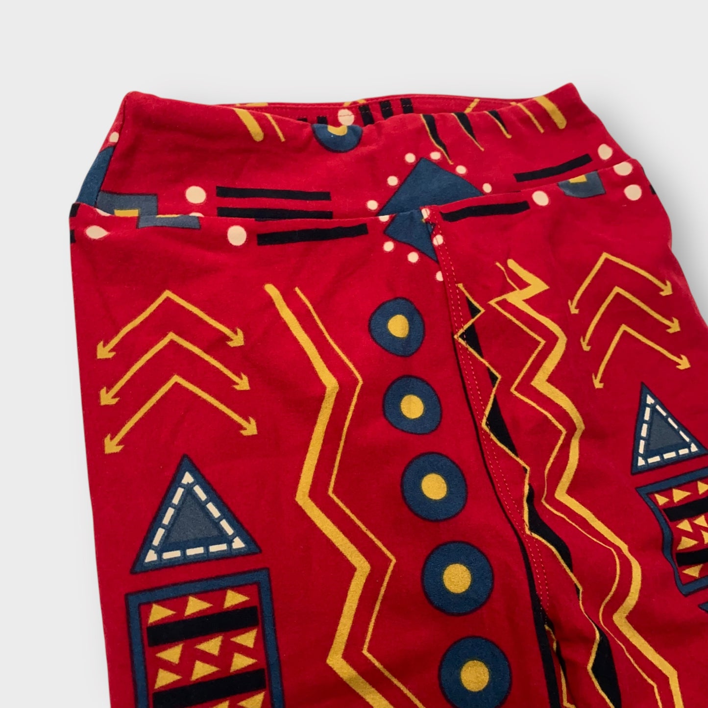 LuLaRoe Kids Leggings | Kids L/XL (8-14) | Red/Yellow Geometric Print | New