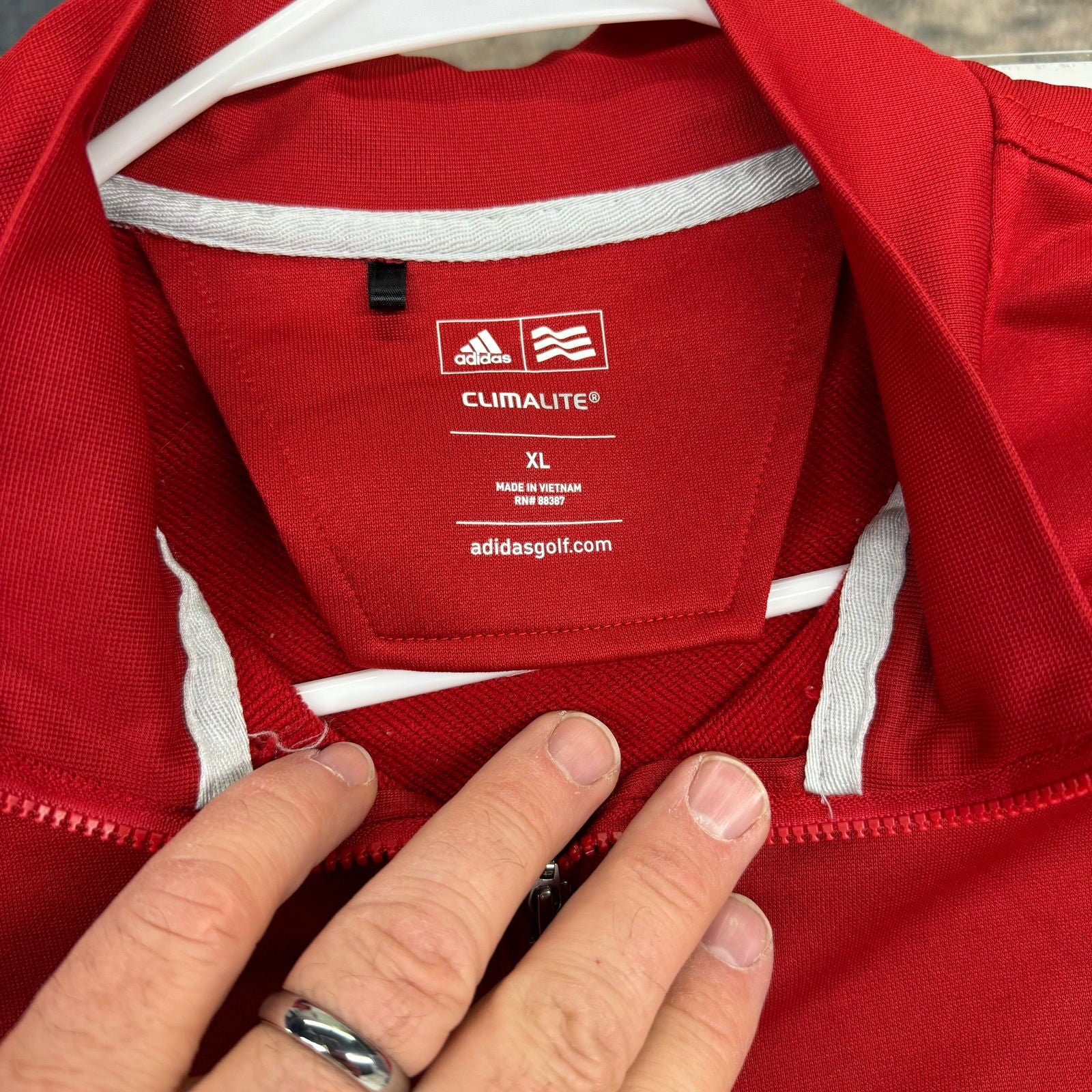 adidas CLIMALITE | Mens 1/4 Zip Golf Pullover | Color: Red | Size: XL -  | Buy at Parsimony Shoppes
