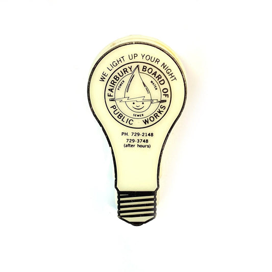 Fairbury Board of Public Works Plug In Night Light, Tested: Works, “We Light Up Your Night”