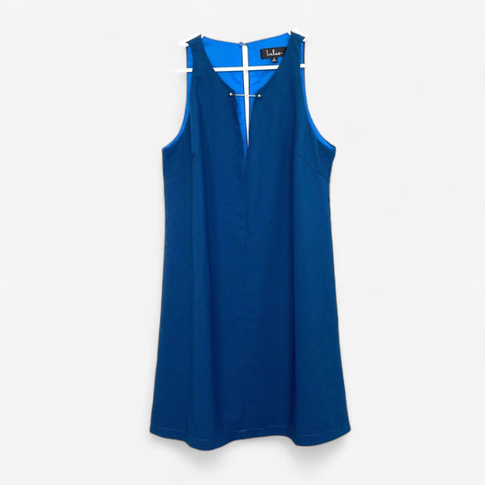 Women's Deep V-Neck Sleeveless Party Dress - Blue - Size S - Lulus