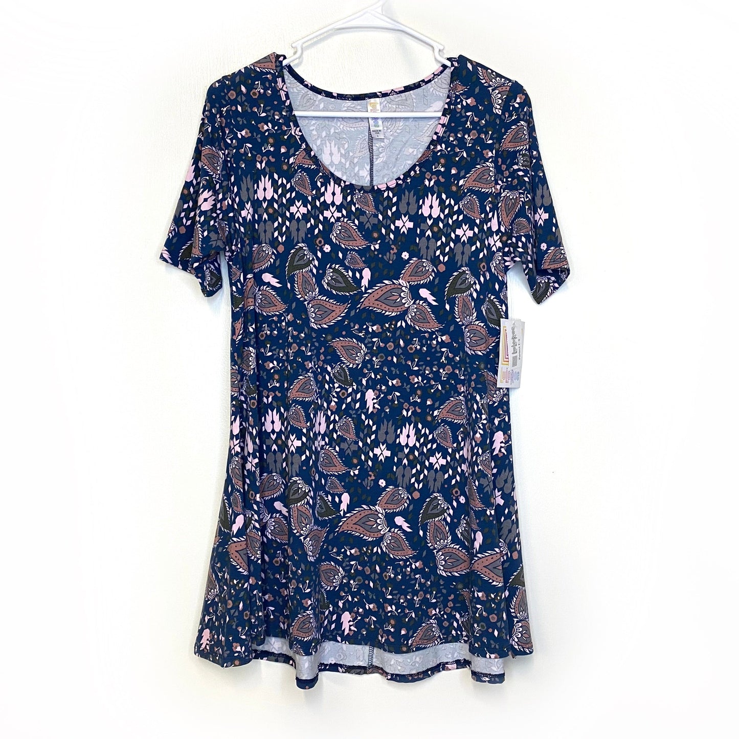 LuLaRoe Perfect T Swing Top | S (8-14) | Blue Floral | NWT