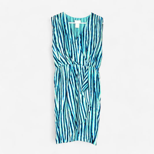 MM Couture by Miss Me Women's Striped Sleeveless Faux Wrap Dress - Size L