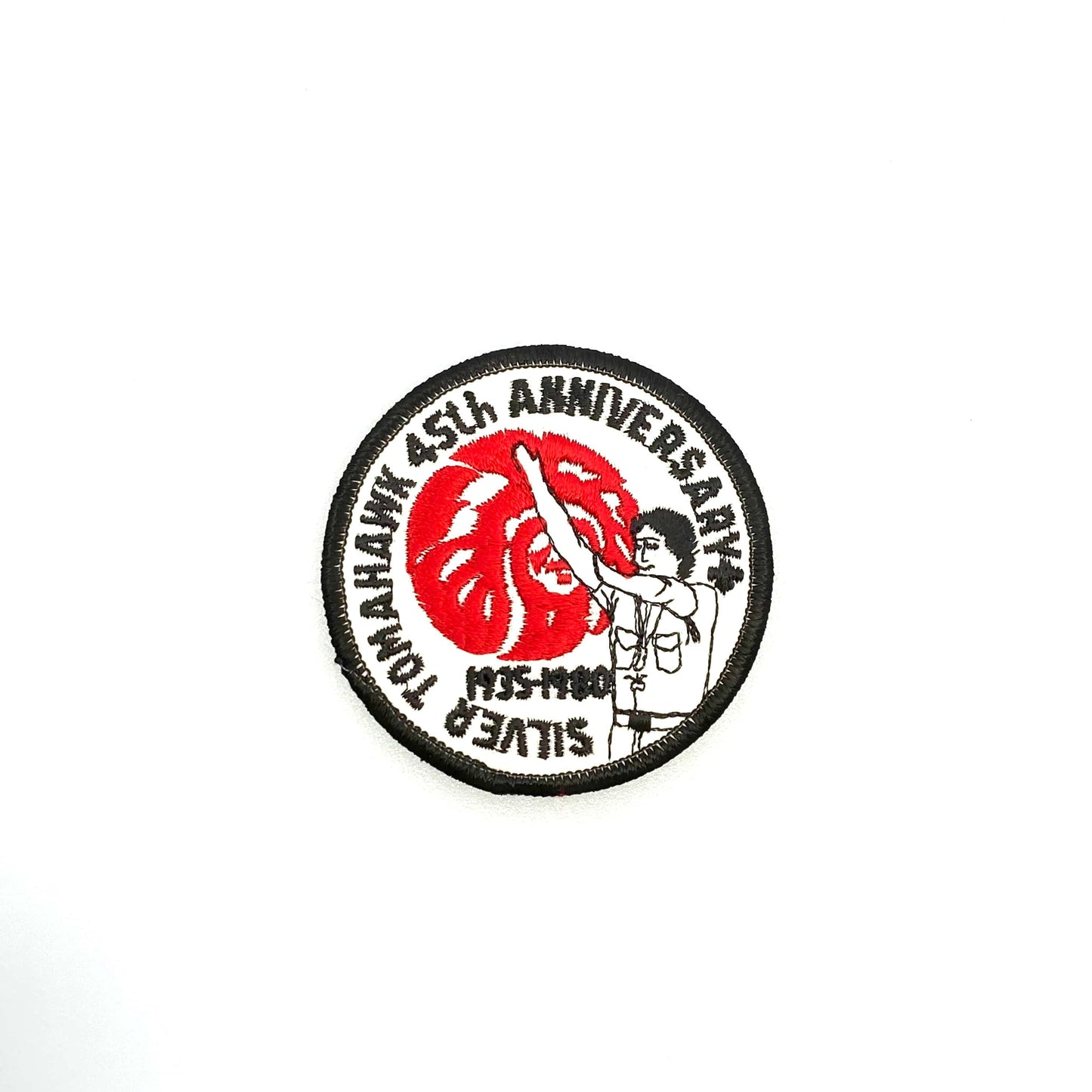 Vintage “Order of the Arrow Silver Tomahawk” 45th Anniversary 1980 Boys Scouts of America Badge Patch 3” Round