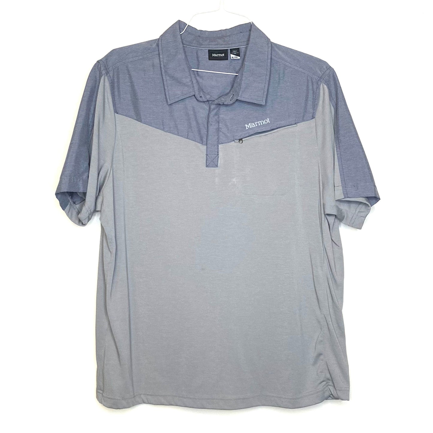 Men's Polo Shirt - Size XL - Gray Colorblock - Short Sleeve