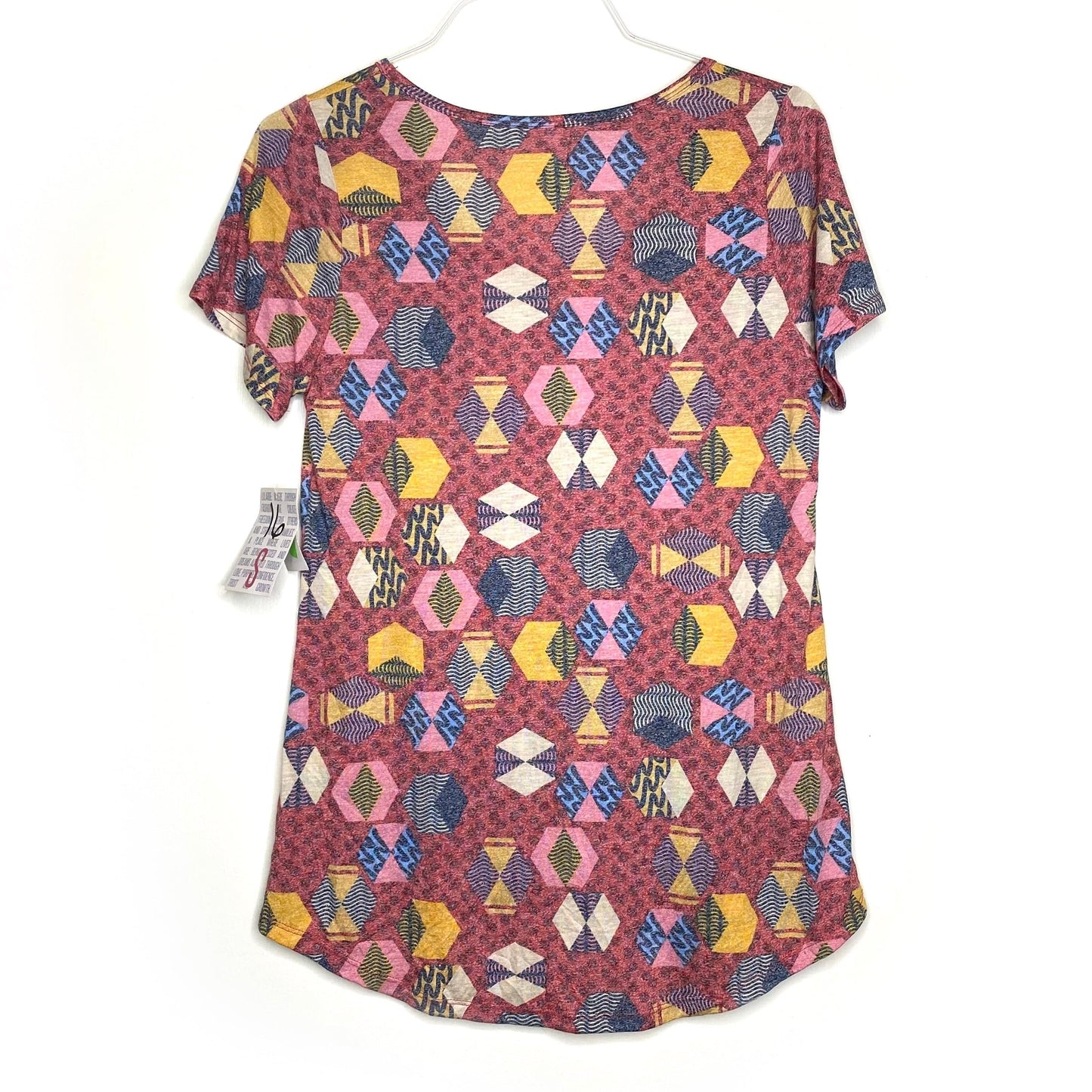 LuLaRoe Womens S Multicolor/Red Classic T Geometric/Spots T-Shirt S/s NWT