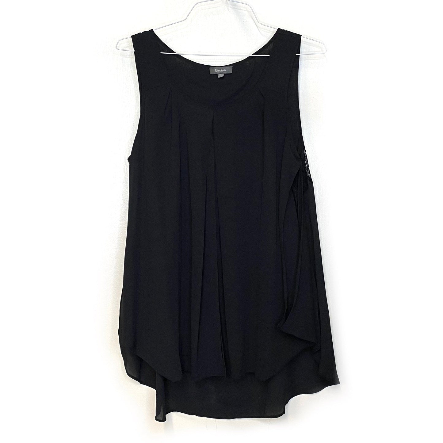 Neiman Marcus Womens Size L Black Sleeveless Lacey Top Shirt EUC