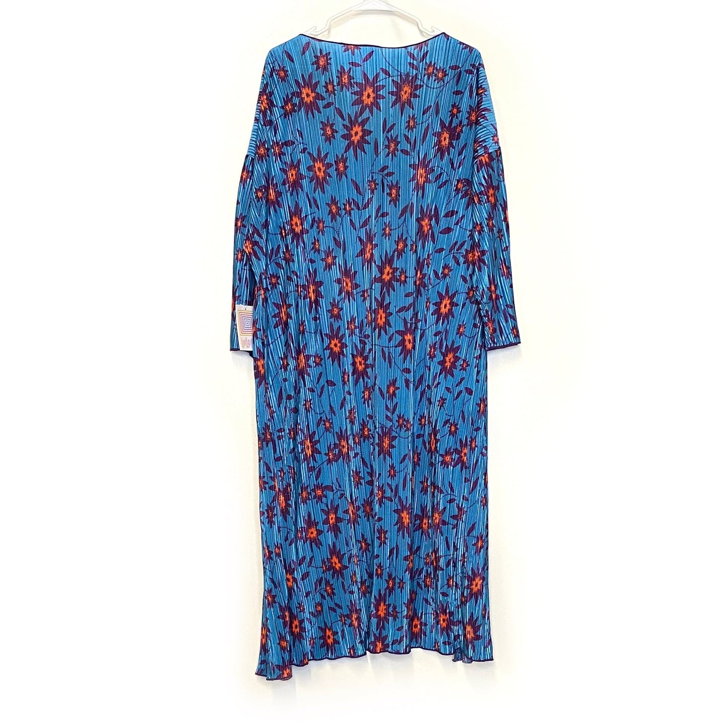 LuLaRoe Womens Size L Cerulean Blue Shirley Floral Kimono Cover Up L/s NWT