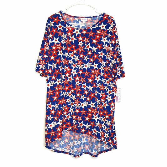 LuLaRoe | Stars Irma S/s Tunic Top | Color: Red/White/Blue | Size: M | NWT