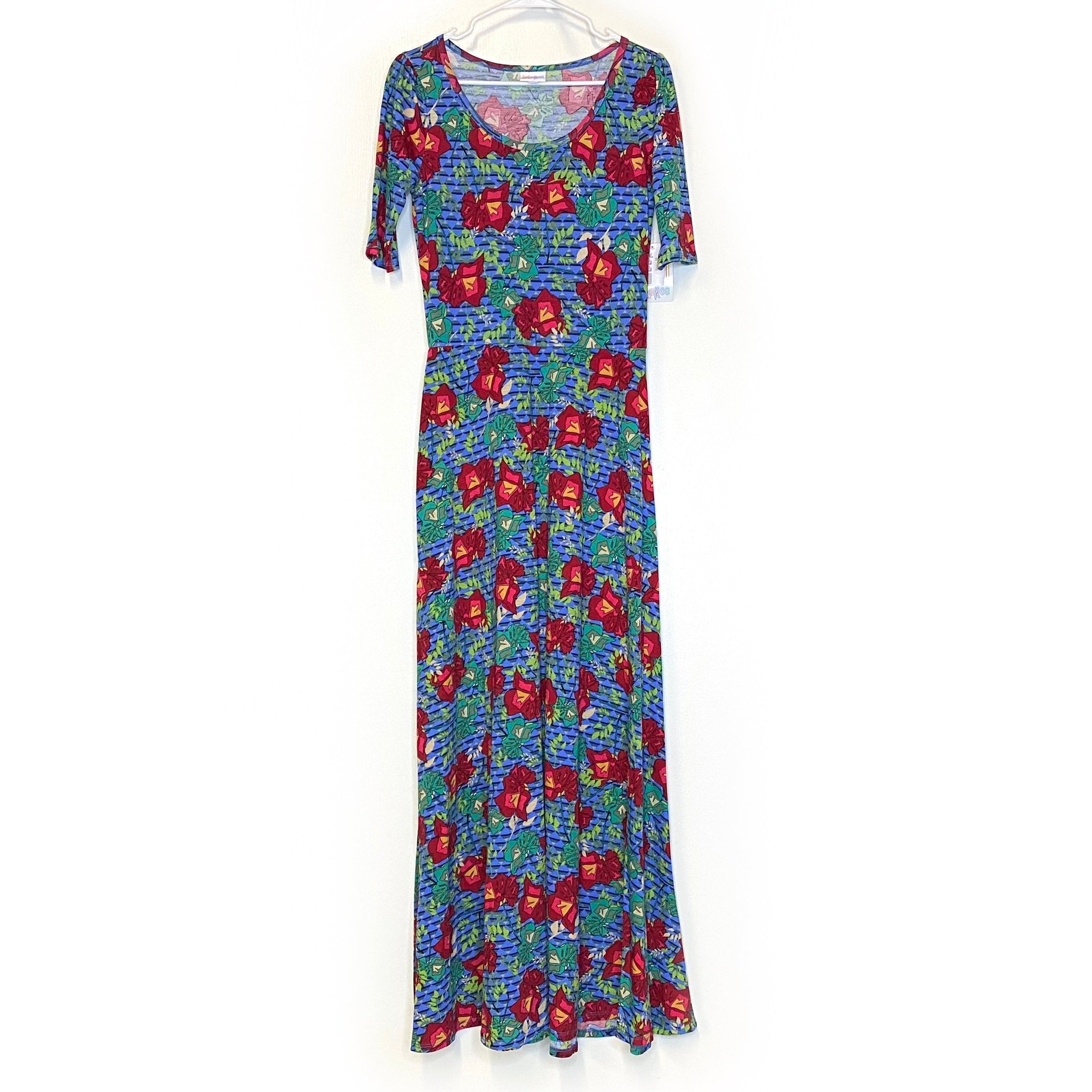 LuLaRoe Women s M Floral Geometric Maxi Dress Colorful Style Parsimony Shoppes