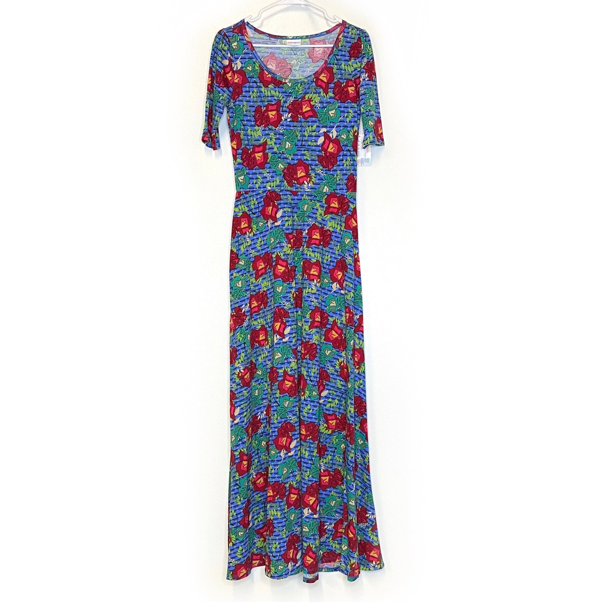 Lularoe Women's M Floral Geometric Maxi Dress - Colorful Style Lularoe Women's M Floral Geometric Maxi Dress - Colorful Style