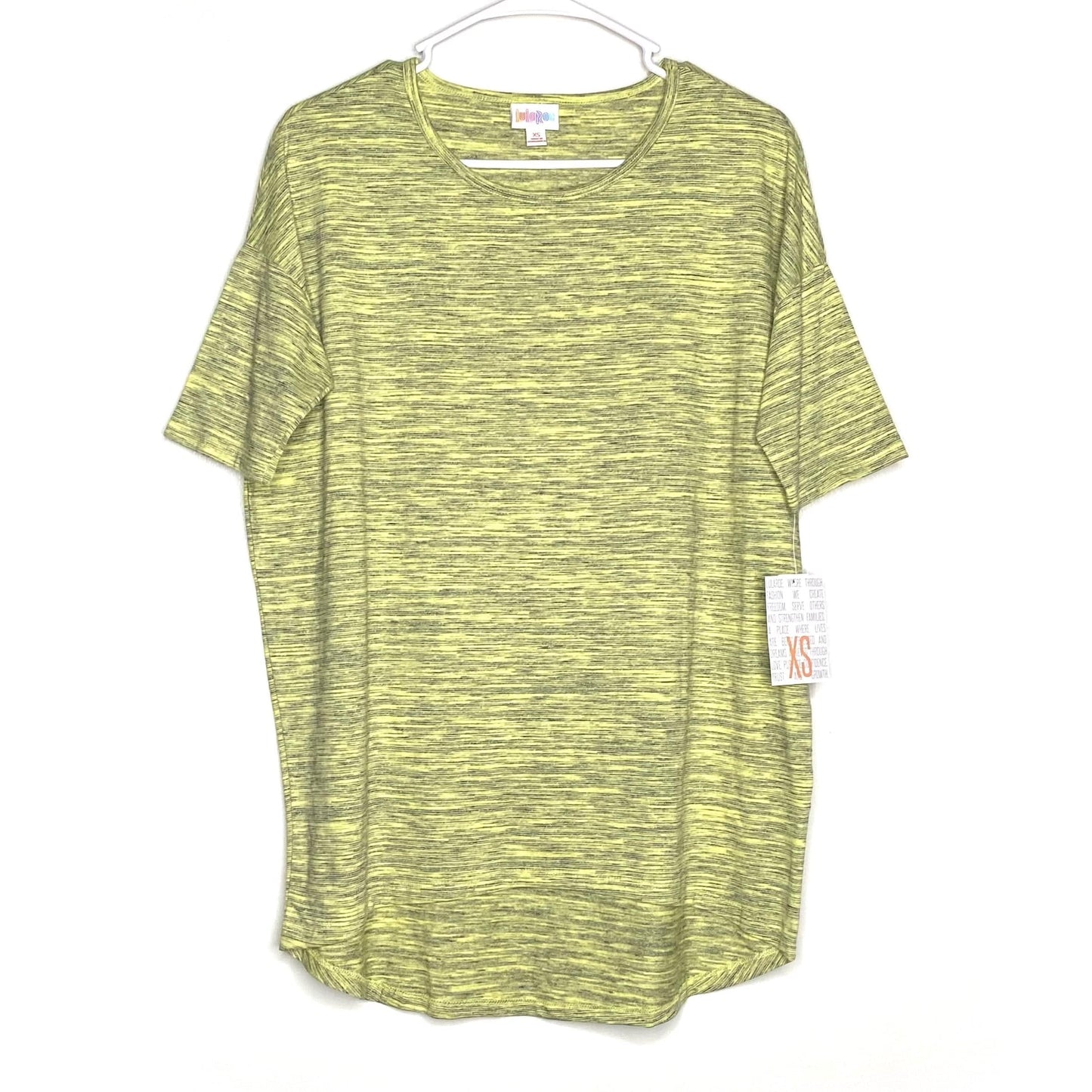 LuLaRoe Womens Size XS Irma Lime Green Brushed T-Shirt S/s NWT