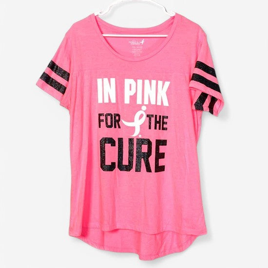 Susan G. Komen Women's Size 2XL Pink V-Neck T-Shirt - Breast Cancer Awareness