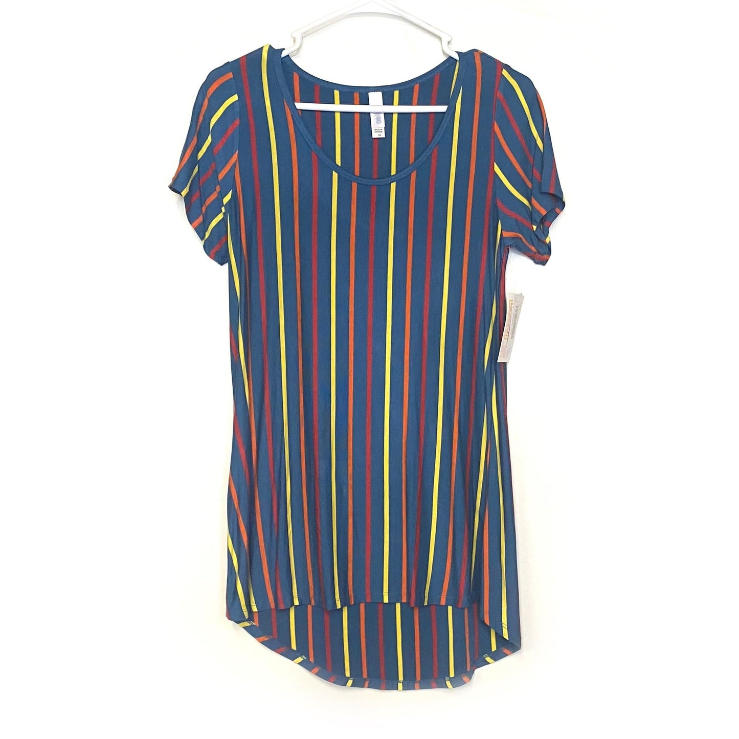 LuLaRoe Womens XS Blue/Multicolor Classic T Striped T-Shirt S/s NWT