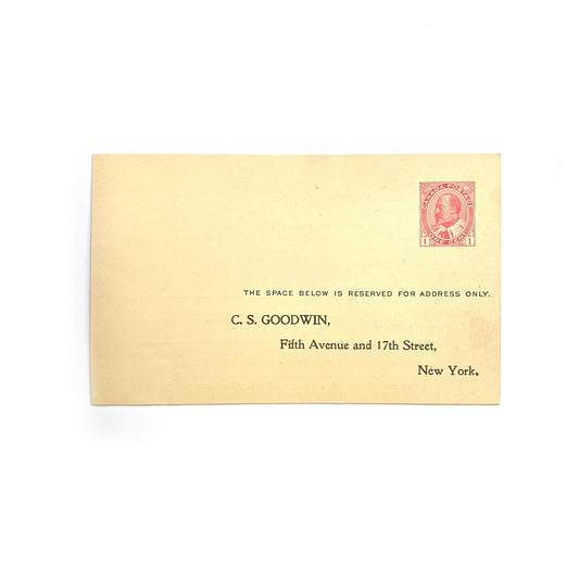 Antique Postal Card - C.S. Goodwin Complimentary Offer - One Cent