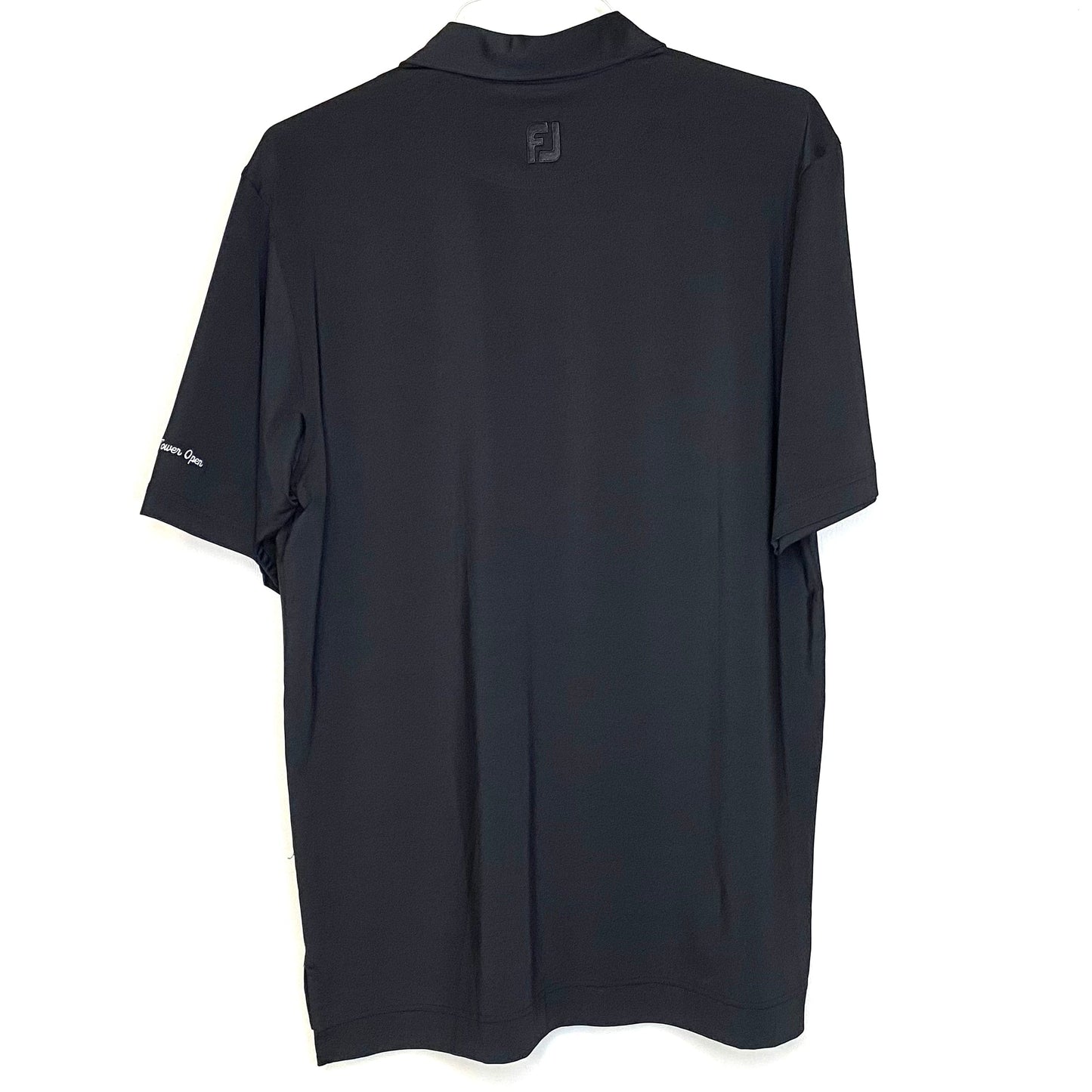 FootJoy Mens Size M Black Polo Golf Shirt “Happy State Bank” S/s