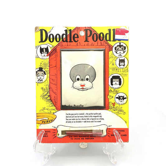 Vintage Doodle Poodle Magnetic Drawing Card Board Toy