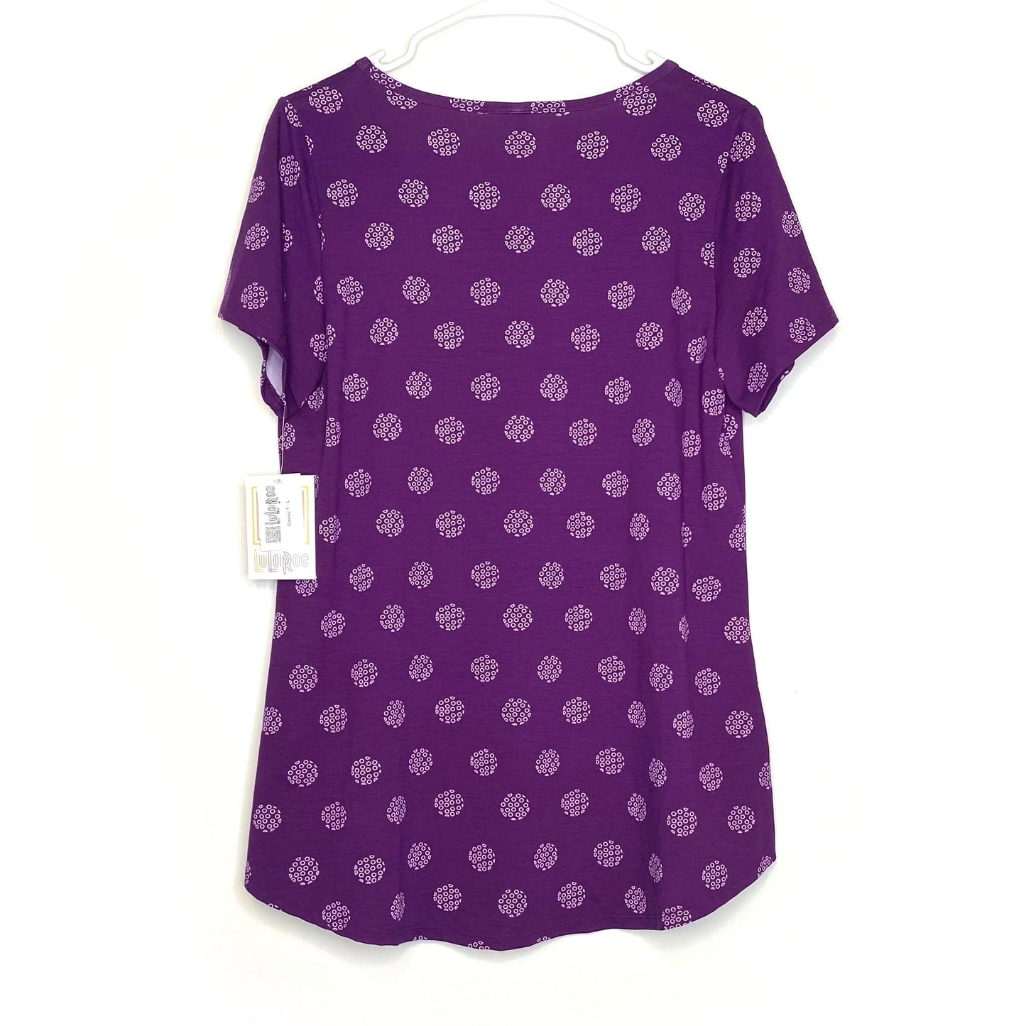 LuLaRoe Womens L Purple Classic T Circle Dots T-Shirt S/s NWT