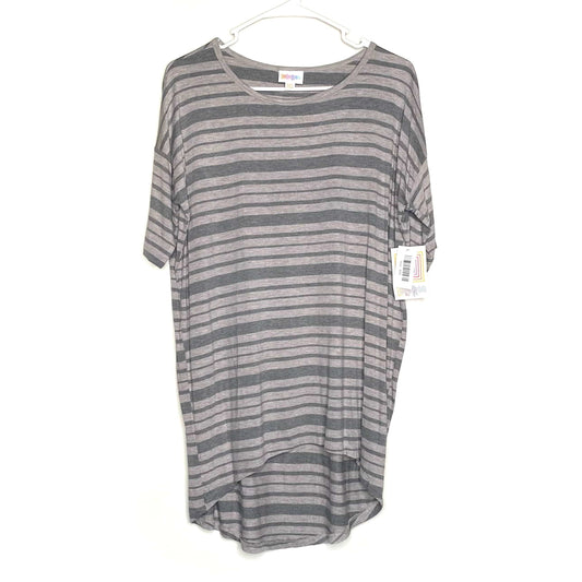 LuLaRoe | Gray Striped Irma S/s Tunic Top | Color: Gray | Size: XXS | NWT